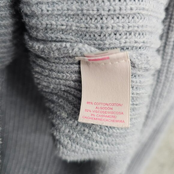 Victorias Secret Hoodie L Blue Gray Zip Up Drop Shoulder Split Hem Pockets Soft - Picture 9 of 13